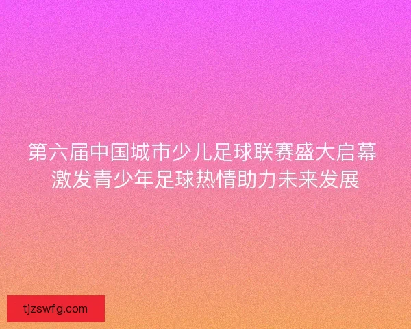 第六届中国城市少儿足球联赛盛大启幕 激发青少年足球热情助力未来发展