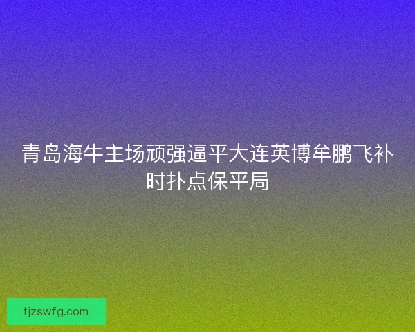 青岛海牛主场顽强逼平大连英博牟鹏飞补时扑点保平局